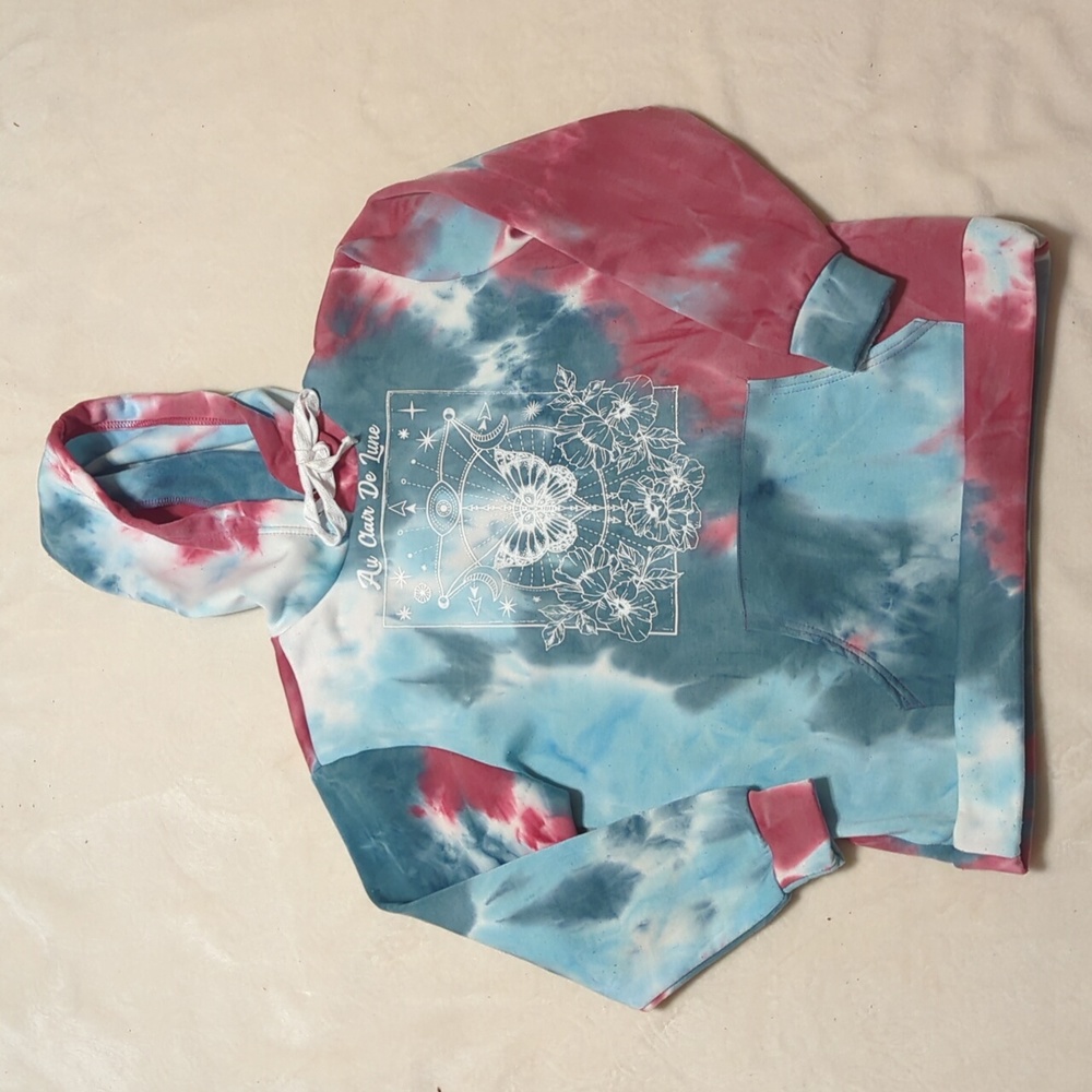 No comment NY.LA Blue And Pink tie-dye hoodie size medium